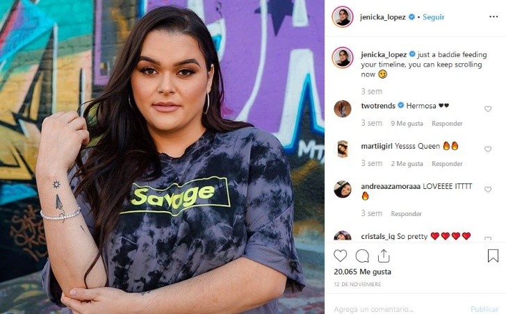 Jenicka the daughter of Jenni Rivera as a plus size model. Photo:Instagram